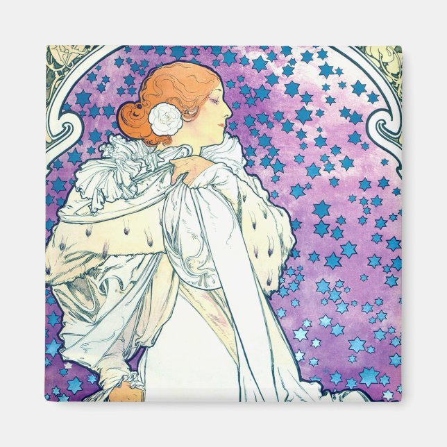 Lady of the Camelias, Alphonse Mucha Magnet (Front)