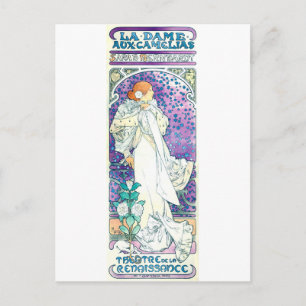 Lady of the Camelias, Alphonse Mucha Postcard