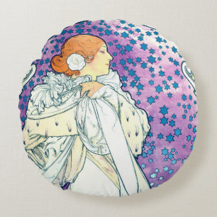 Lady of the Camelias, Alphonse Mucha Throw Pillow