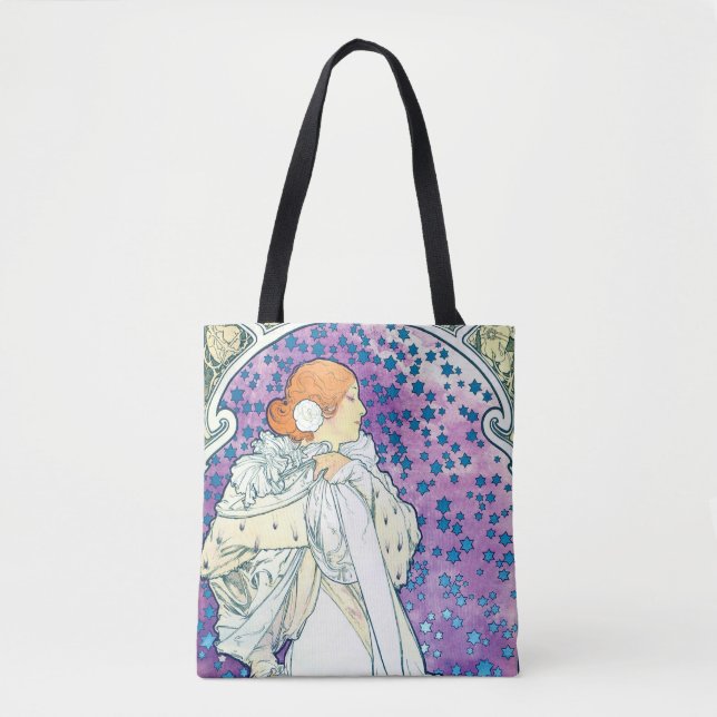 Lady of the Camelias, Alphonse Mucha Tote Bag (Front)