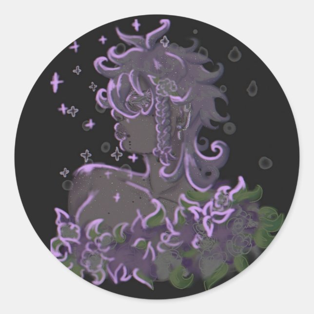 Lady of the Cosmos  Classic Round Sticker (Front)