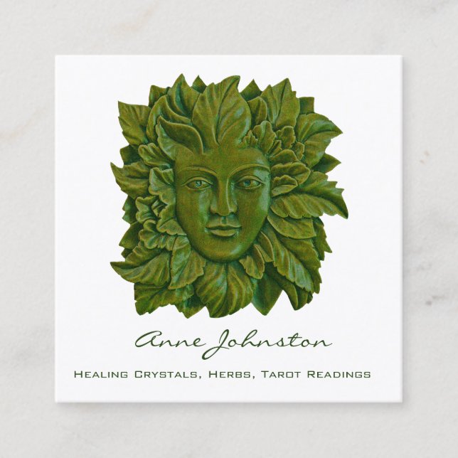 Lady of the Greenwood Wicca Square Business Card (Front)
