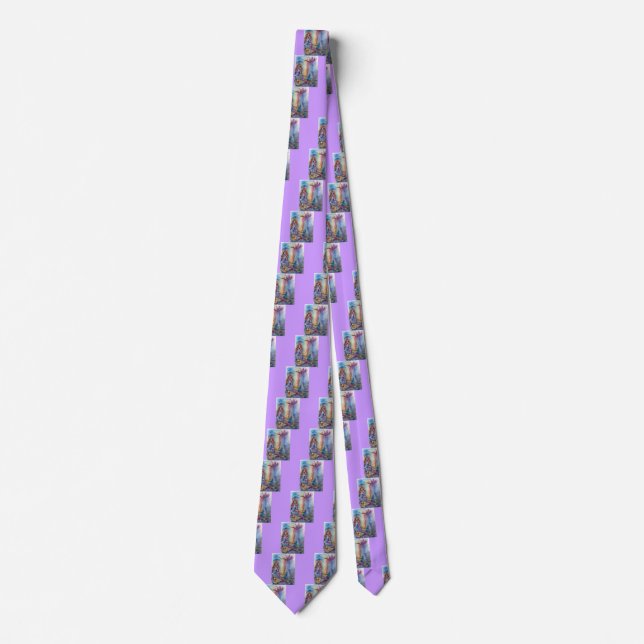 LADY OF THE LAKE Arthurian Legend Watercolor Tie (Front)