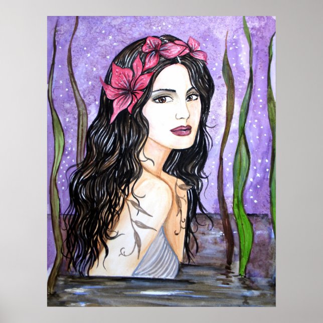 Lady of the Lake Fairy Tale Painting Poster (Front)