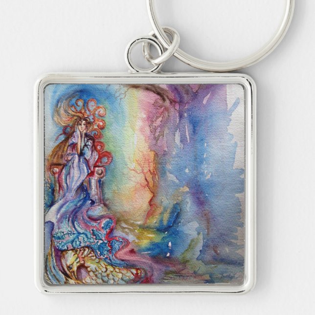 LADY OF THE LAKE Fantasy Pink Blue Key Ring (Front)