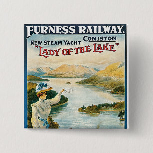 Lady of the Lake ~ Furness Railway 15 Cm Square Badge