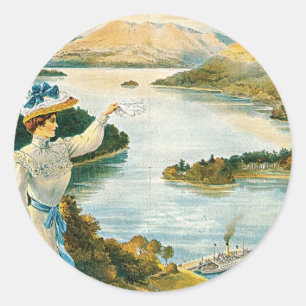 Lady of the Lake ~ Furness Railway Classic Round Sticker