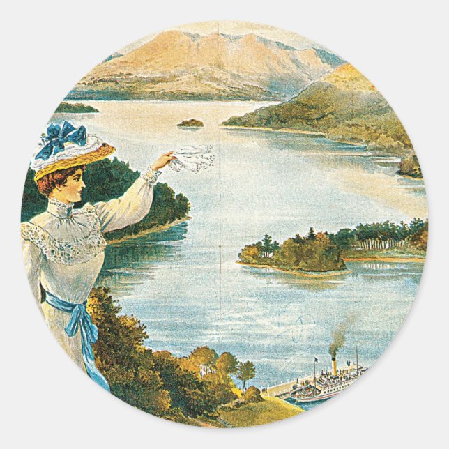 Lady of the Lake ~ Furness Railway Classic Round Sticker (Front)
