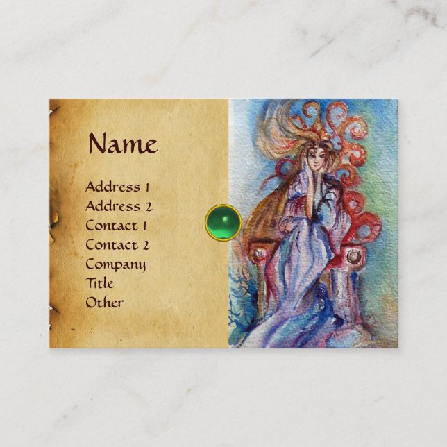 LADY OF THE LAKE monogram gem pink violet red Business Card (Front)