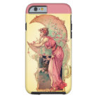 LADY OF THE MOON WITH FLOWERS IN PINK YELLOW