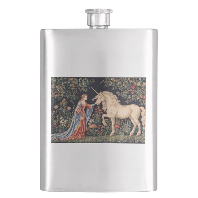 Lady of the Unicorn Hip Flask (Front)