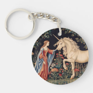 Lady of the Unicorn in a Garden Key Ring
