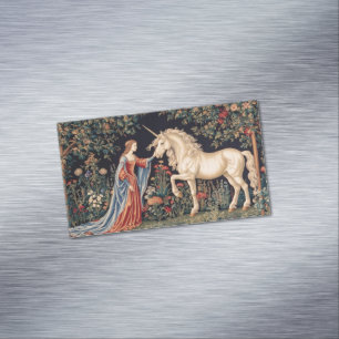 Lady of the Unicorn Magnetic Business Card