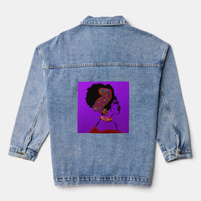Lady of Wisdom and Vitality Denim Jacket (Back)