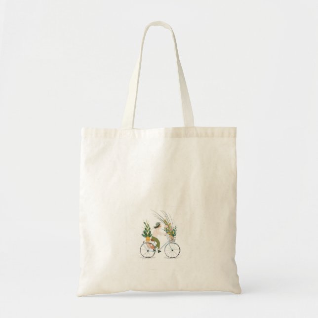 Lady on a bike Tote Bag (Front)