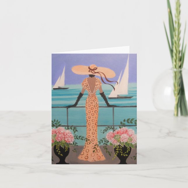 Lady on a Cruise, note card (Front)