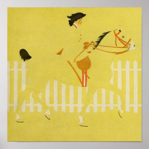 LADY ON HORSE POSTER