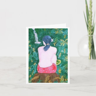 Lady on Rock Card