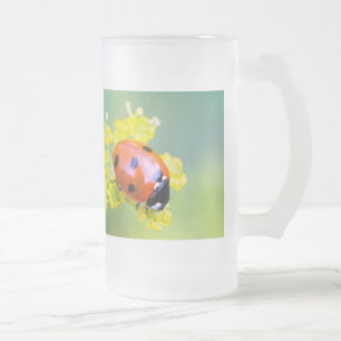 lady on top frosted glass beer mug