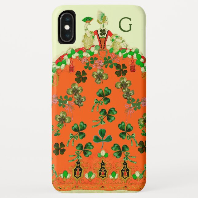 LADY ORANGE AND SHAMROCKS St. Patricks Day Fashion Case-Mate iPhone Case (Back)