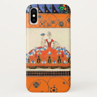 LADY ORANGE BLACK SWIRLS /FASHION COSTUME DESIGNER