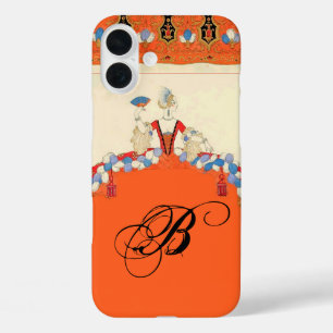 LADY ORANGE FASHION COSTUME DESIGNER MONOGRAM iPhone 16 PLUS CASE