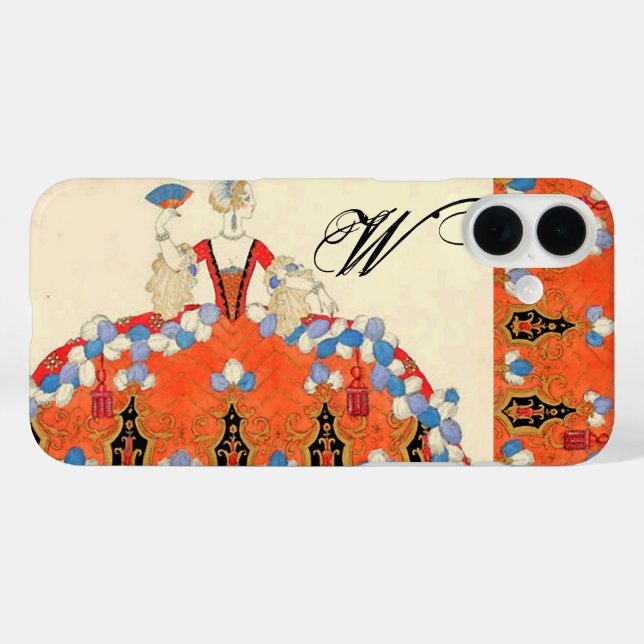 LADY ORANGE FASHION COSTUME DESIGNER MONOGRAM Case-Mate iPhone CASE (Back (Horizontal))