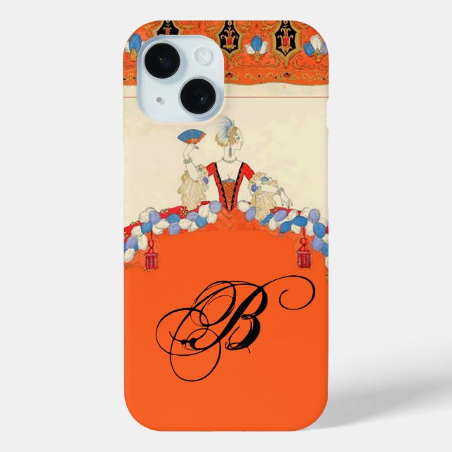LADY ORANGE FASHION COSTUME DESIGNER MONOGRAM Case-Mate iPhone CASE (Back)