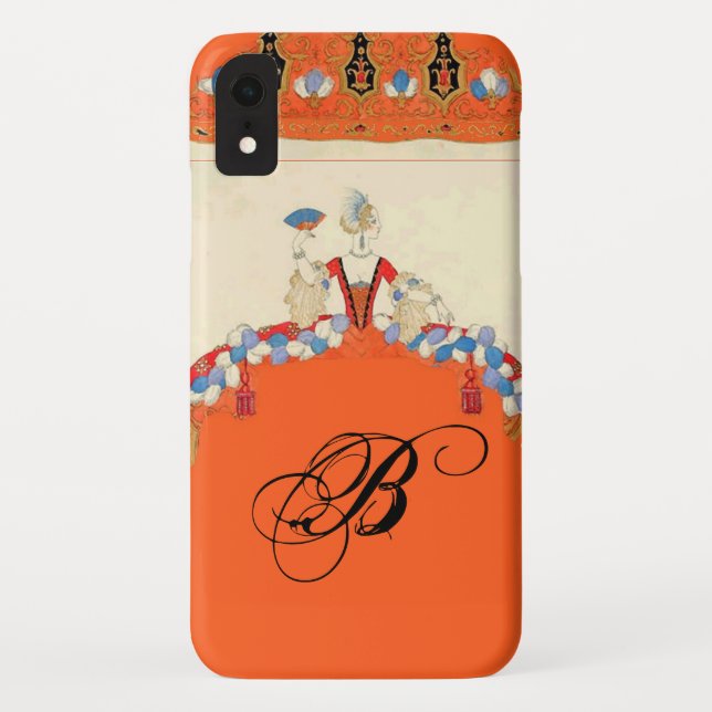 LADY ORANGE FASHION COSTUME DESIGNER MONOGRAM Case-Mate iPhone CASE (Back)