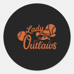 Lady Outlaws Softll Classic Round Sticker