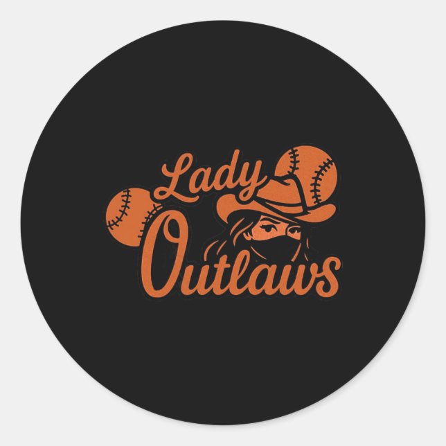 Lady Outlaws Softll  Classic Round Sticker (Front)