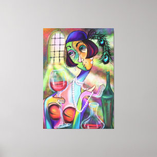 Lady Pearl Canvas Print Modern Art Style Painting 