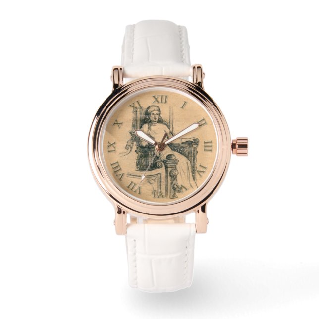 Lady pencil graphics on craft watch (Front)