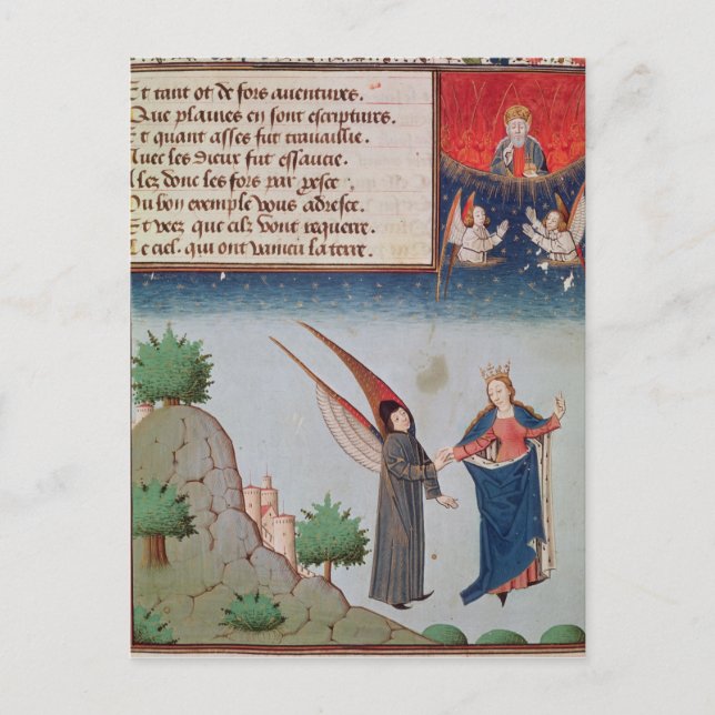 Lady Philosophy leads Boethius in flight Postcard (Front)