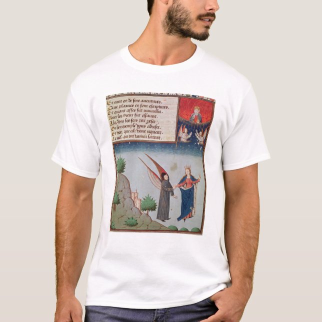 Lady Philosophy leads Boethius in flight T-Shirt (Front)