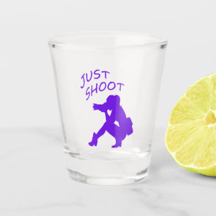 Lady Photographer Just Shoot Shot Glass