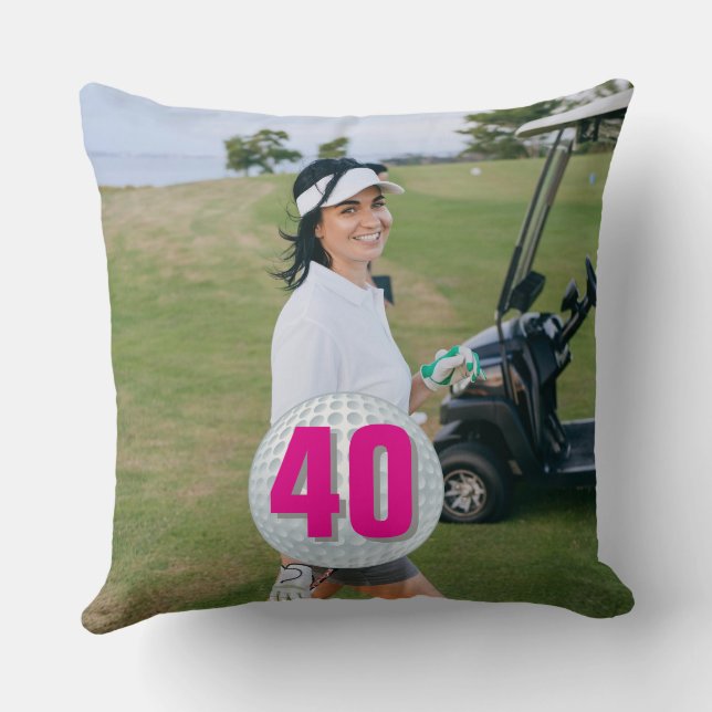 Lady Pink Happy Birthday Party Pic Cushion (Back)