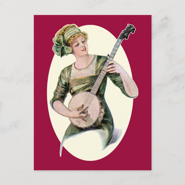 Lady Player  Postcard (Front)