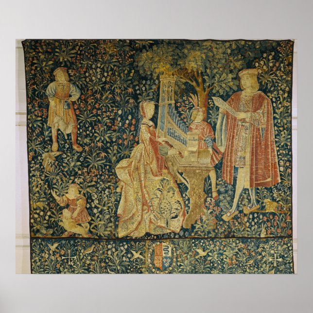 Lady playing the portative organ from poster (Front)