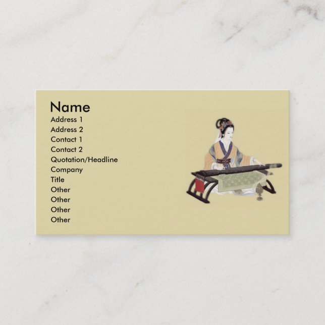 Lady Plays The Zither Profile Card (Front)