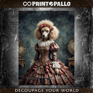 Lady Poodle in elegant noble dress Tissue Paper