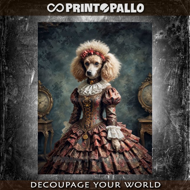 Lady Poodle in elegant noble dress Tissue Paper (Creator Uploaded)