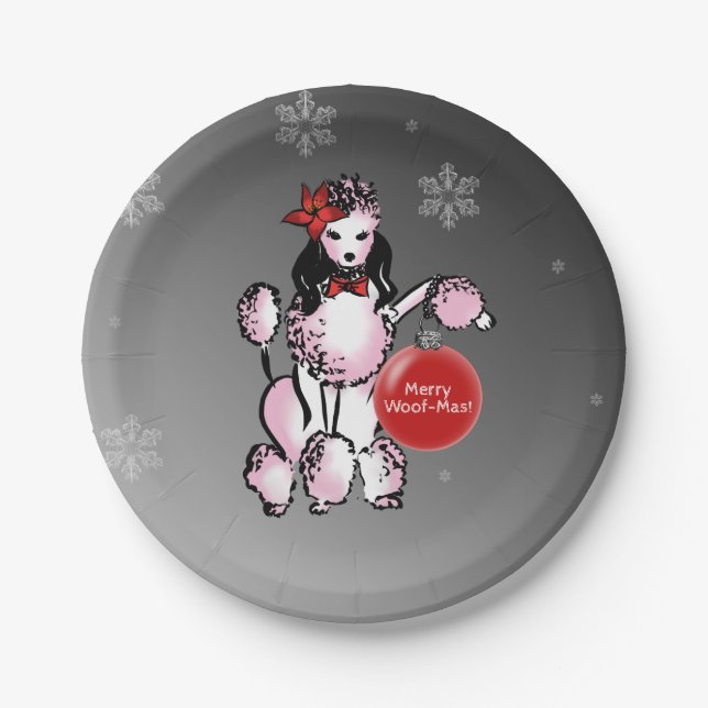 Lady Poodle Paper Plate (Front)