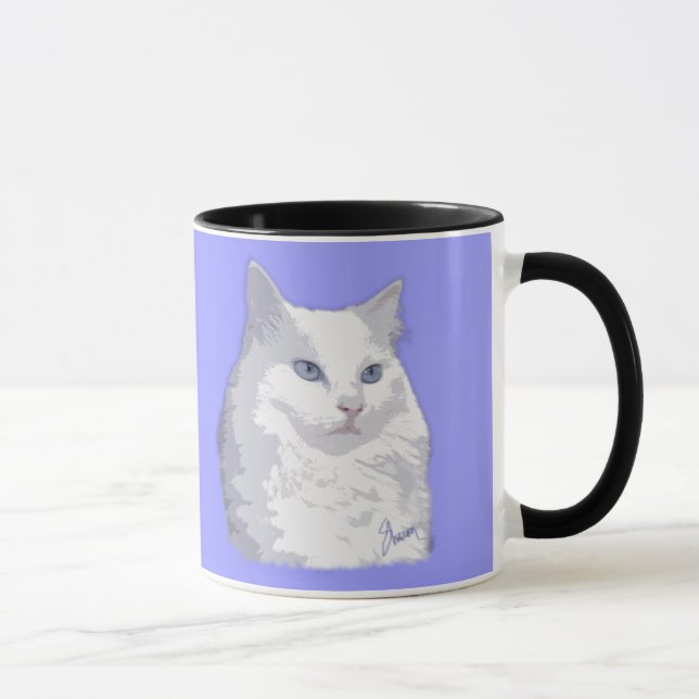 Lady Princess White Cat Mug (Right)