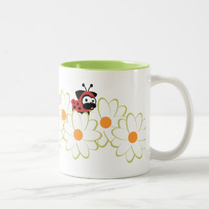 Lady Pug Mug (White&Green Flowers)