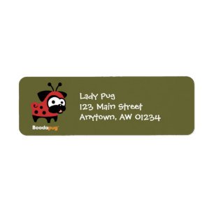 Lady Pug Return Address Label (Green)