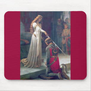 Lady queen knighting knight antique painting mouse mat