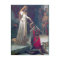 Lady queen knighting knight antique painting