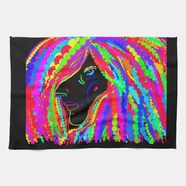 Lady Rainbow Kitchen Towel (Horizontal)