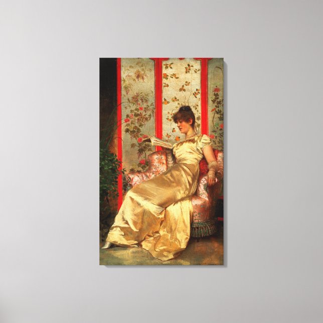 Lady Reading Canvas Print (Front)